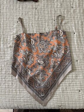 Silky bandana top with tie back